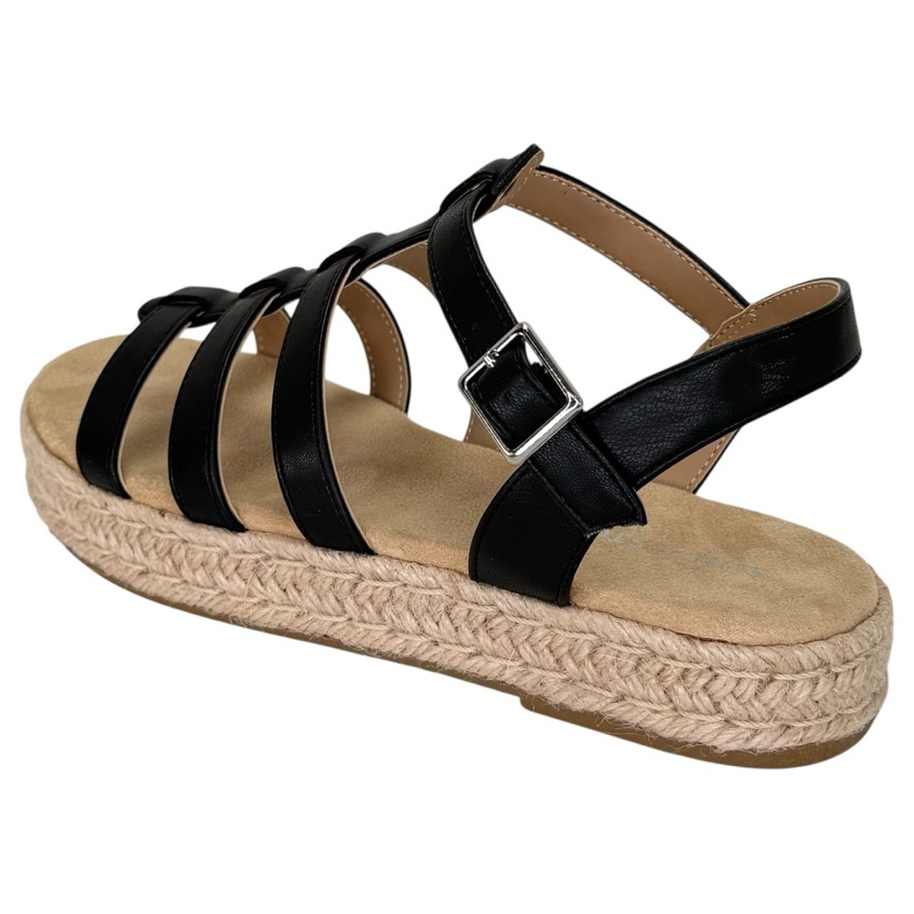 Sun + Stone Rykerr Black Faux Leather Womens Platform Sandals Size 8M - Picture 7 of 10